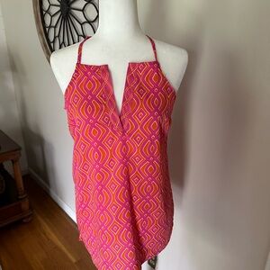 Mud Pie | Women's Pink and Orange Graphic Print Tank Top | Size: M
